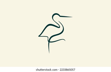line art stork logo template