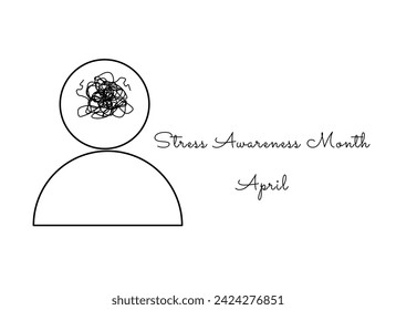 line art of Stress Awareness Month good for Stress Awareness Month celebrate. line art. illustration.