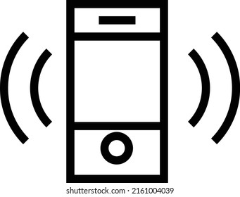 Line Art Stroke Style Designed  Mobile signal ringing 