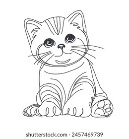 Line art style cats template, lines, claw prints, scratches, tangle, vector illustration	
