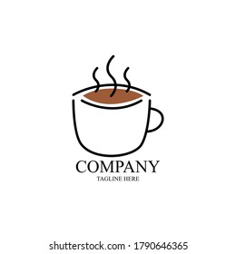Line art style coffee logo simple design
