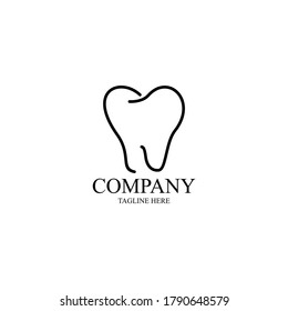 Line art style dental logo simple design