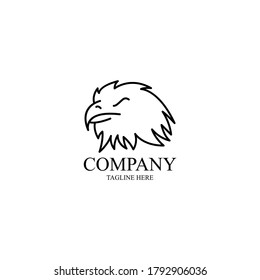 Line art style eagle logo simple design