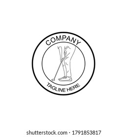 Line art style golf logo simple design