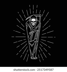 line art style grim reaper