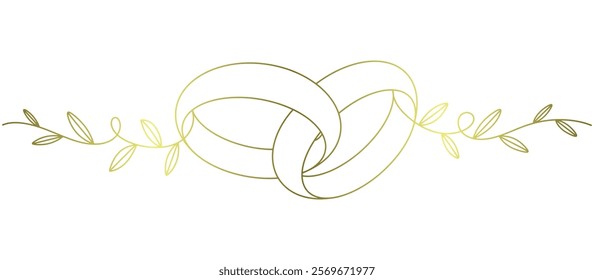 Line art style illustration of a Couple of wedding rings on white background vector eps