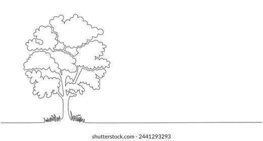 Line art style illustration of a tree. World environment day line art style vector illustration	
