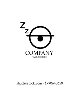 Line art style lazy eyes logo simple design