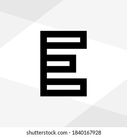 Linie Art Style Brief E Logo.
