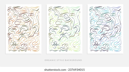 Line Art Style Organic Shapes Poster Design.