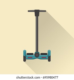 Line art style self-balancing scooter icon with round frame