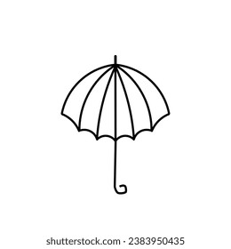 Line art style umbrella illustration. Isolated on a white background