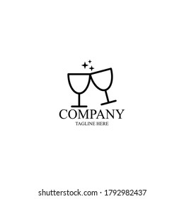 Line art style wine logo simple design