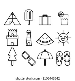 LINE ART SUMMER ICON PACK