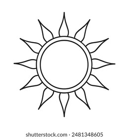 Line art sun design vector icon style