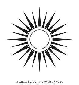 Line art sun design vector icon style
