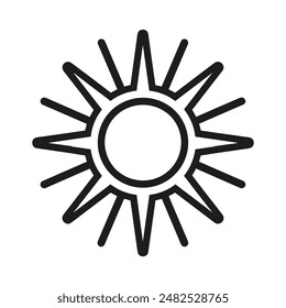 Line art sun design vector icon style