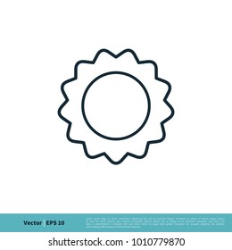 Line Art Sun Icon Vector Logo Template Illustration Design. Vector EPS 10.