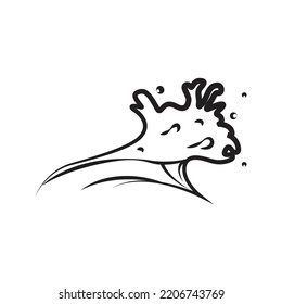 Line art surf wave design element vector