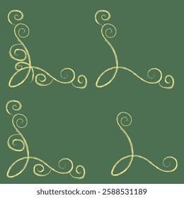 Line Art Swirl Corner Decorations