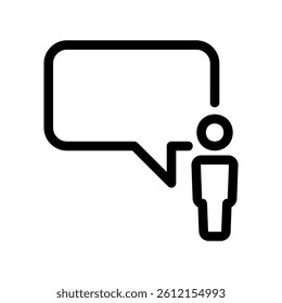 Line Art Symbol Representing Dialogue Conversation or User Feedback