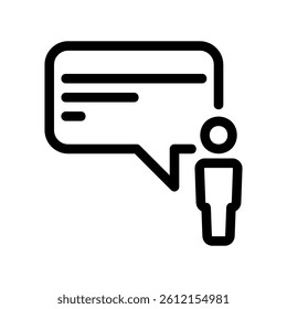 Line Art Symbol of User Giving Feedback or Making a Statement Icon