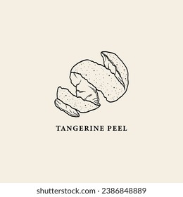 Line art tangerine peel illustration