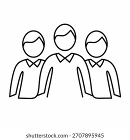 Ilustración de icono de grupo de equipo de arte de línea