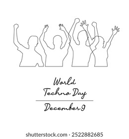 line art of Techno Day good for Techno Day celebrate. line art.
