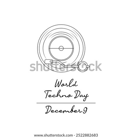 line art of Techno Day good for Techno Day celebrate. line art.