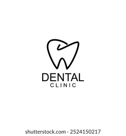 Logotipo dos dentes da ARTE DA LINHA; Logotipo dos dentes da marca do dente da carta moderno, único, simples e técnico para dentista, ortodônticos e marca da pasta de dente. Transmite serviços elegantes, decolados, estilosos e profissionais.