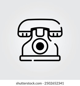 Line art telephone icon logo vector illustration design, for smartphone features theme design