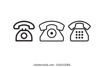 line art telephone icon vector, telephone vector