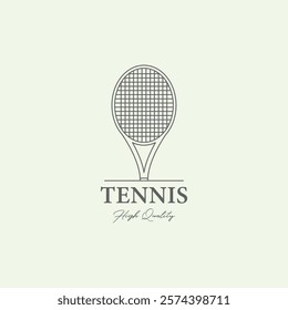 line art tennis logo design illustration minimalist tournament creative