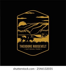 Ilustração do logotipo do patch do Parque Nacional Theodore Roosevelt