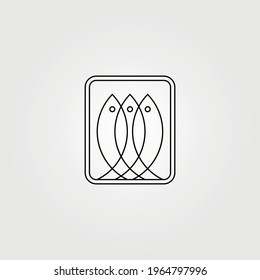 line art three fish abstract logo vector symbol illustration design