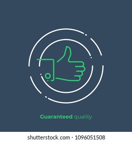 line art thumb up, like hand. Team building. Scalable vector icon in modern lineart style. outline elements vector illustration.