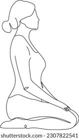 Line Art Thunderbolt Pose Yoga Illustration