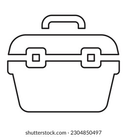 Line art Toolbox icon on the white background