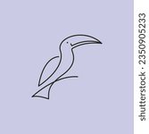 line art toucan logo vector illustration design