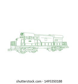 Line art of the train. Coloring page - Train - illustration for the children