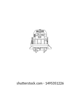 Line art of the train. Coloring page - Train - illustration for the children