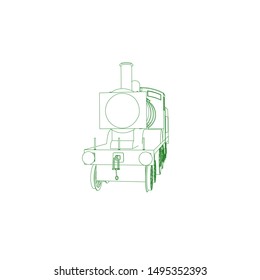 Line art of the train. Coloring page - Train - illustration for the children