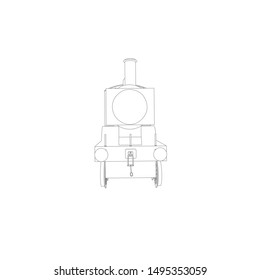 Line art of the train. Coloring page - Train - illustration for the children