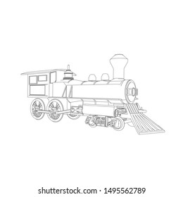 Line Art des Zuges. Farbseite - Zug - Illustration für Kinder