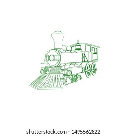 Línea de arte del tren. Página de coloreado - Formación - ilustración para niños