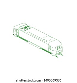 Line art of the train. Coloring page - Train - illustration for the children