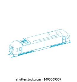 Line art of the train. Coloring page - Train - illustration for the children