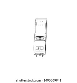 Line art of the train. Coloring page - Train - illustration for the children