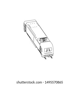 Line art of the train. Coloring page - Train - illustration for the children